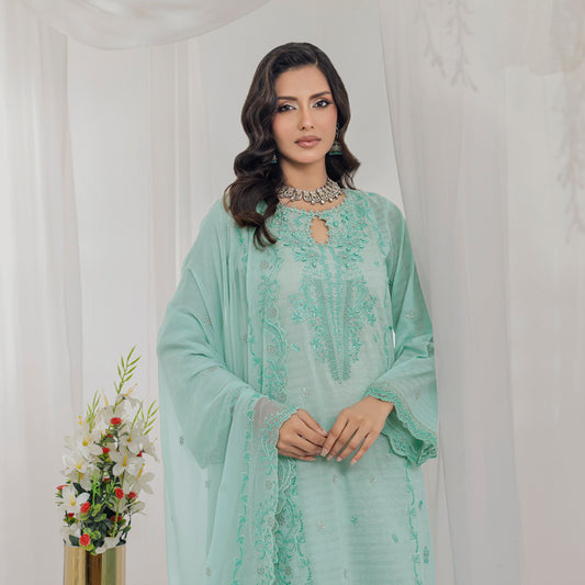 Mint Bliss Embroidered 3-Piece Suit